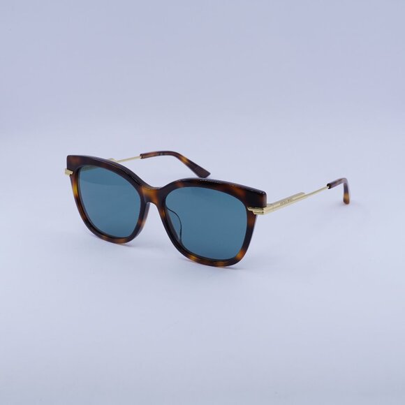 ?️ New Bottega Veneta BV1296SA 003 Sunglasses - Havana/Gold Frame, Green Lenses
